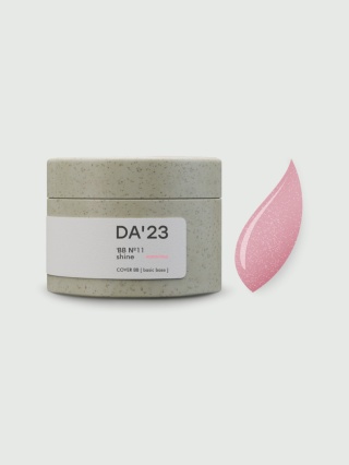 DA'23 COVER BASE BB #11, 30 ml - kamuflująca baza hybrydowa z mikrobrokatem (mleczny różowy nude)