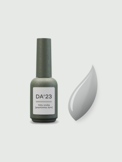 DA'23 COVER TOP 'ASHY SMOKE, 14 ml - półprzezroczysty top hybrydowy no wipe (szary)