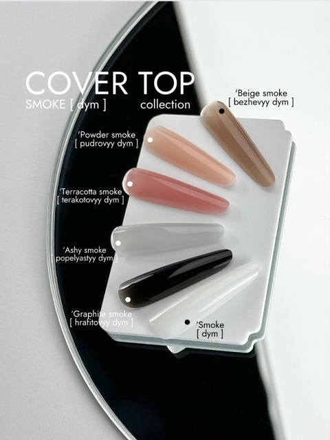 DA'23 COVER TOP 'SMOKE, 14 ml - półprzezroczysty top hybrydowy no wipe (biały)