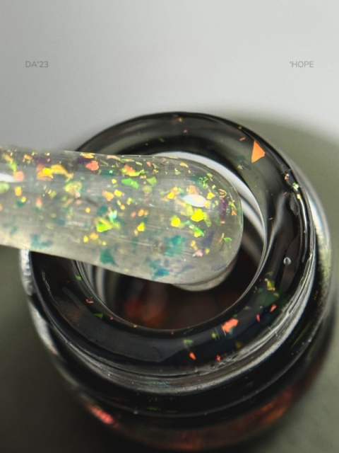 DA'23 TOP ’HOPE, 14 ml - top hybrydowy no wipe z płatkami yuki