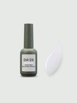 DA'23 'COTTON PEARL GEL POLISH - perłowo-biały lakier hybrydowy z drobinkami, 14 ML