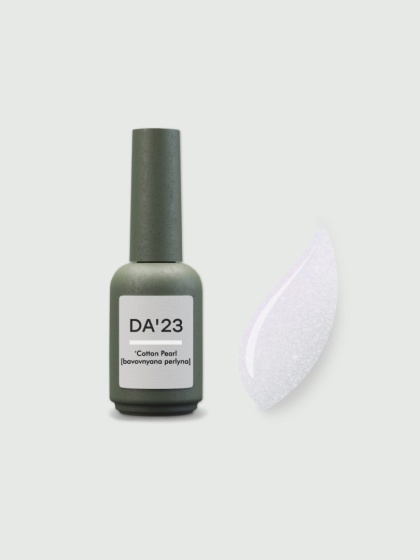DA'23 'COTTON PEARL GEL POLISH - perłowo-biały lakier hybrydowy z drobinkami, 14 ML