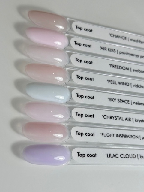 DA'23 COVER TOP ‘CRYSTAL AIR, 8 ml – półprzezroczysty top hybrydowy no wipe (blady róż)