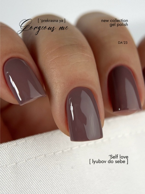DA'23 GEL POLISH ‘SELF LOVE, 8 ml – lakier hybrydowy (kakaowy, przykurzony z nutą fioletu)