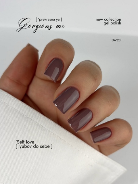 DA'23 GEL POLISH ‘SELF LOVE, 8 ml – lakier hybrydowy (kakaowy, przykurzony z nutą fioletu)